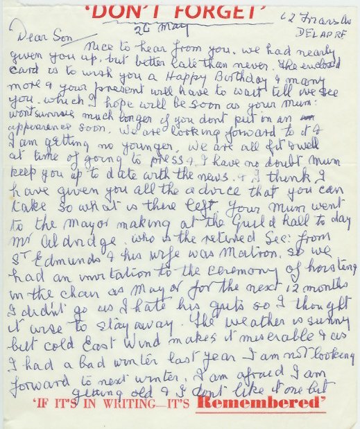 Letter page 1